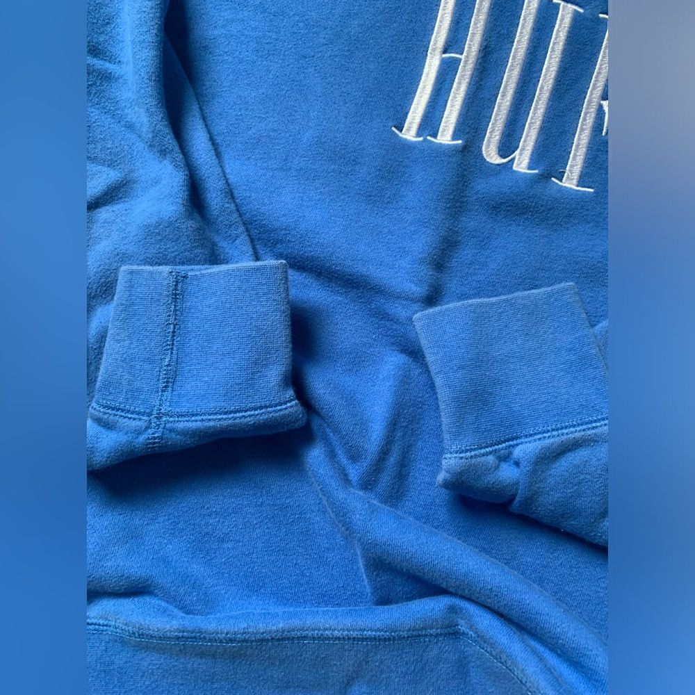 HUF Sweatshirt Crewneck Embroidered Blue White Size S - Picture 11 of 11